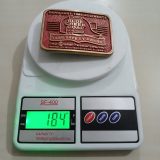 Blue Creek Coal Jim Walter 1990 Safety Award vintage belt buckle – on scale showing weight