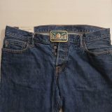 Blue Streak Industries vintage belt buckle – worn on belt with jeans