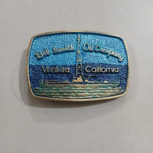Bob Smith Oil Company Ventura California vintage belt buckle – front view