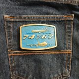 Boeing 747 767 vintage belt buckle – on jeans back pocket