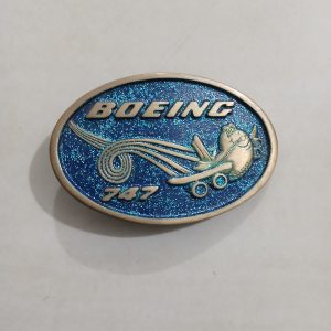 Boeing 747 vintage belt buckle – front view
