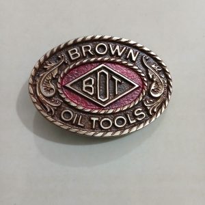 BOT Oil Tools vintage belt buckle – front view