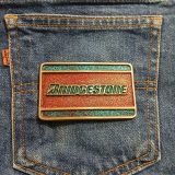 Bridgestone vintage belt buckle – on jeans back pocket