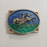 Bronc Rider vintage belt buckle – front view