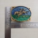Bronc Rider vintage belt buckle – with ruler for size