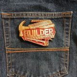 Builder vintage belt buckle – on jeans back pocket
