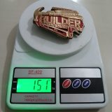 Builder vintage belt buckle – on scale showing weight