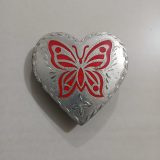 Butterfly Heart vintage belt buckle – front view