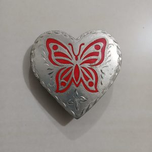 Butterfly Heart vintage belt buckle – front view