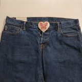 Butterfly Heart vintage belt buckle – worn on belt with jeans