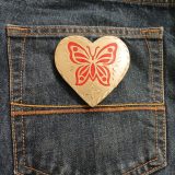 Butterfly Heart vintage belt buckle – on jeans back pocket