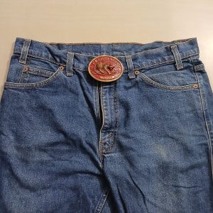 California Cougar vintage belt buckle – worn on belt with jeans