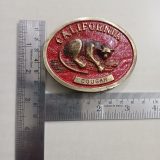 California Cougar vintage belt buckle – with ruler for size