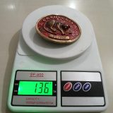 California Cougar vintage belt buckle – on scale showing weight