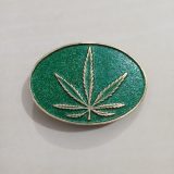 Cannabis Leaf vintage belt buckle – front view