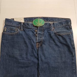 Cannabis Leaf vintage belt buckle – worn on belt with jeans