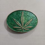 Cannabis Leaf vintage belt buckle – front view