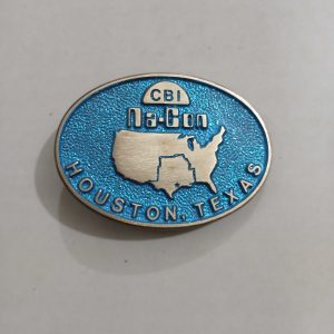 CBI Na-Con Houston Texas vintage belt buckle – front view