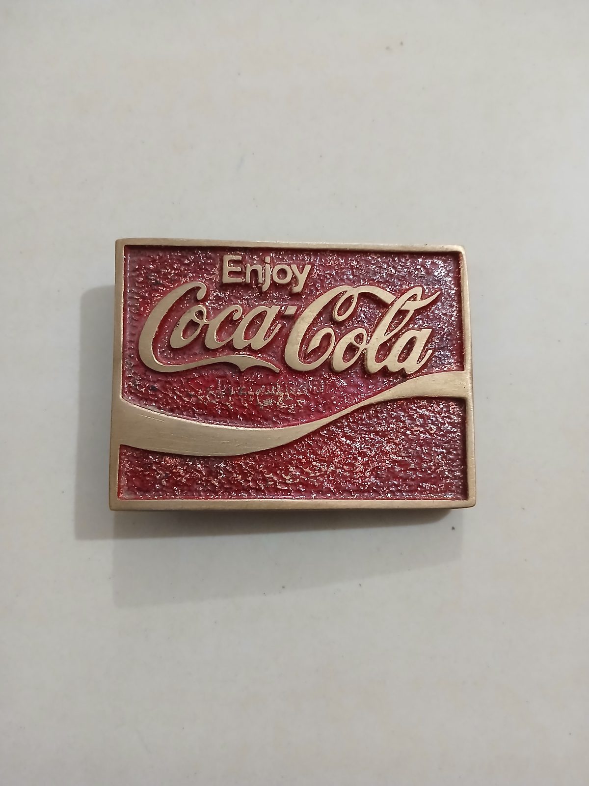 Coca-Cola Vintage Belt Buckle – Front view Coca-Cola vintage belt buckle – front view