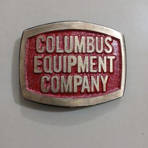 Columbus Equipment Company vintage belt buckle – front view