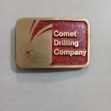 Comet Drilling Company vintage belt buckle – front view