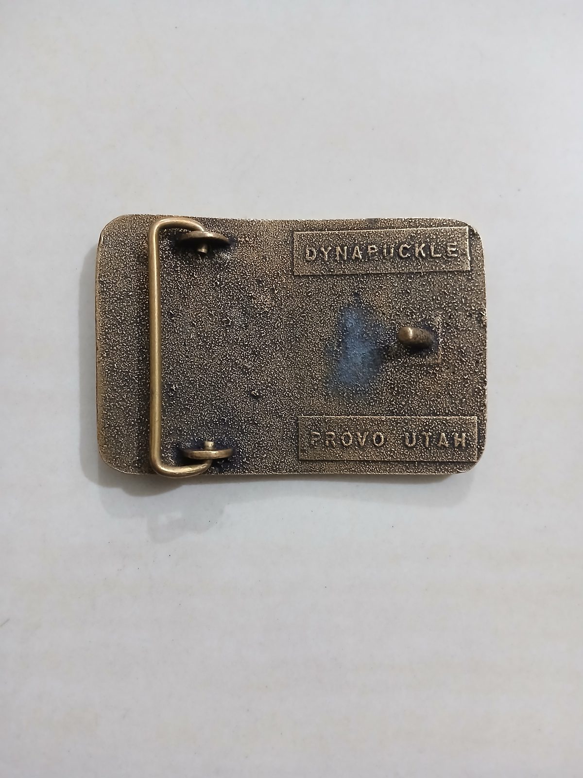 Comet Drilling Company Vintage Belt Buckle – Back view Comet Drilling Company vintage belt buckle – back view