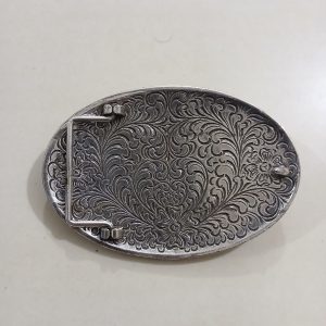 Cowboy Skull Pistols vintage belt buckle – back view