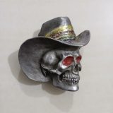 Cowboy Skull vintage belt buckle – front view