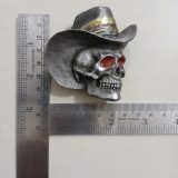 Cowboy Skull vintage belt buckle – with ruler for size