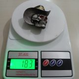 Cowboy Skull vintage belt buckle – on scale showing weight