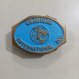 Crawford International Inc vintage belt buckle – front view