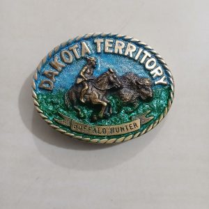 Dakota Territory Buffalo Hunter vintage belt buckle – front view
