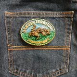 Dakota Territory Buffalo Hunter vintage belt buckle – on jeans back pocket