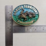 Dakota Territory Buffalo Hunter vintage belt buckle – with ruler for size