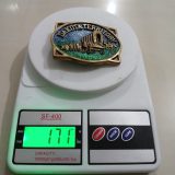 Dakota Territory Wagon vintage belt buckle – on scale showing weight