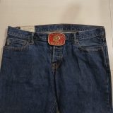Dallas Cowboys Helmet vintage belt buckle – worn on belt with jeans close-up
