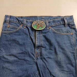 Dirt Biking vintage belt buckle – worn on belt with jeans