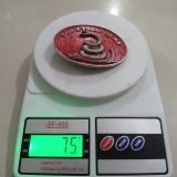 Dont Tread On Me vintage belt buckle – on scale showing weight