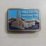 Dual Arctic Drilling Co vintage belt buckle – front view