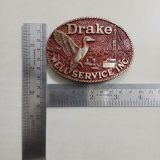 Duck Well Service Inc vintage belt buckle – with ruler for size