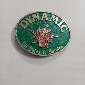 Dynamic Bit Sales and Service vintage belt buckle – front view