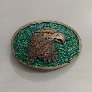 Eagle Head vintage belt buckle – front view