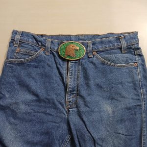 Eagle Head vintage belt buckle – worn on belt with jeans