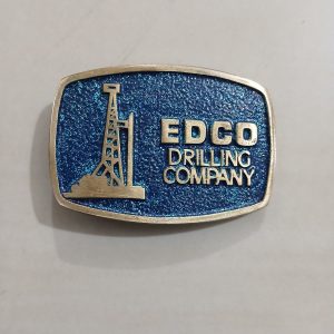 EDCO Drilling Company vintage belt buckle – front view
