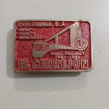 El Cerrejon Coal Project 1981-1986 vintage belt buckle – front view