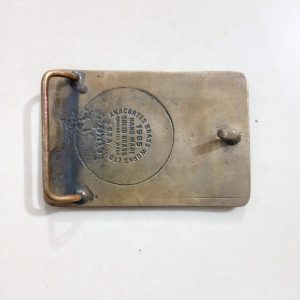 El Cerrejon Coal Project 1981-1986 vintage belt buckle – back view