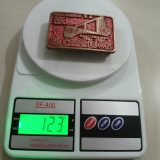 El Cerrejon Coal Project 1981-1986 vintage belt buckle – on scale showing weight