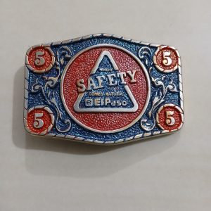 El Paso Safety Comes Natural vintage belt buckle – front view