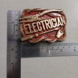 Electrician vintage belt buckle – with ruler for size