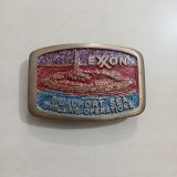 Exxon Beaufort Sea Drilling vintage belt buckle – front view